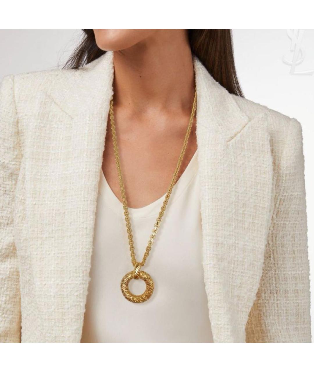 SAINT LAURENT Золотое латунное колье, фото 4