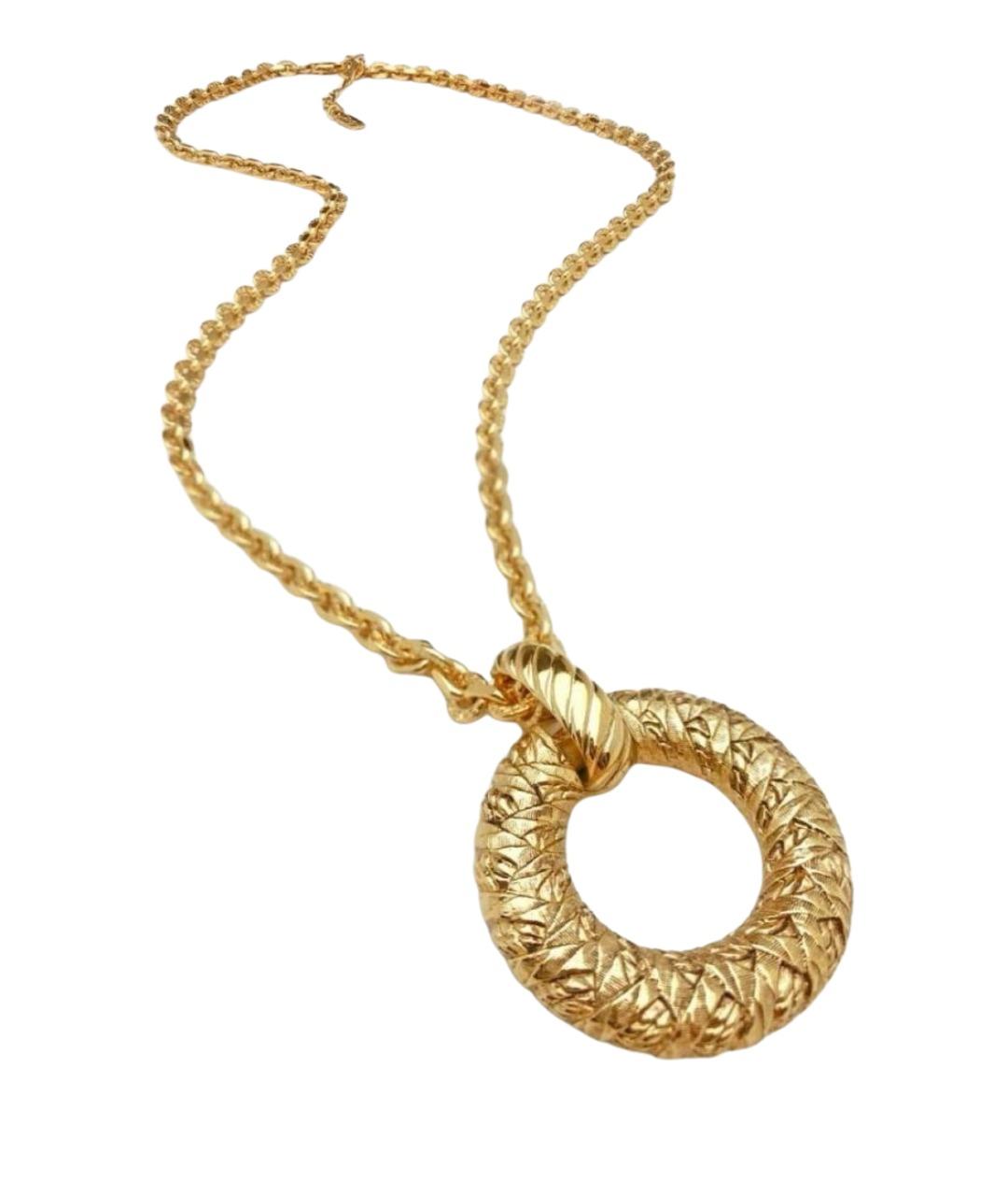 SAINT LAURENT Золотое латунное колье, фото 1