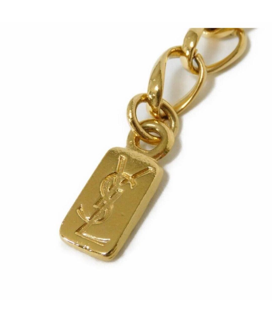 SAINT LAURENT Золотое латунное колье, фото 2