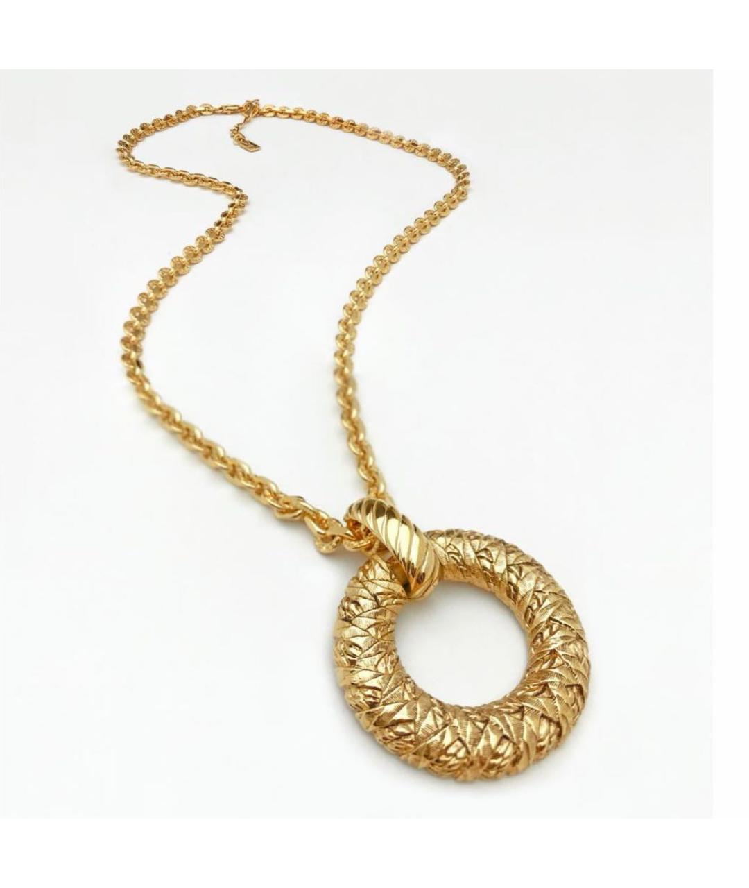 SAINT LAURENT Золотое латунное колье, фото 6