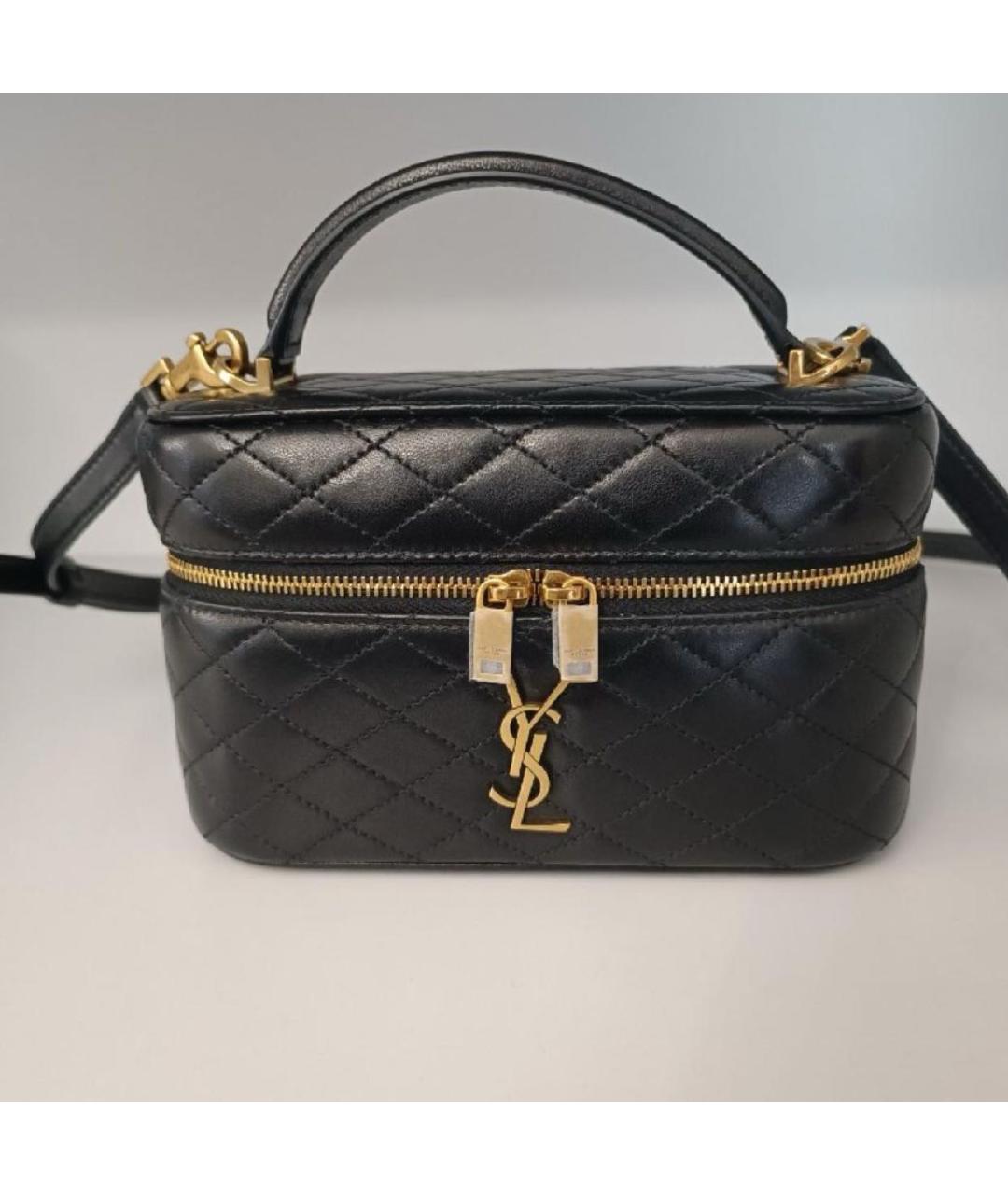 SAINT LAURENT Черная кожаная сумка через плечо, фото 7