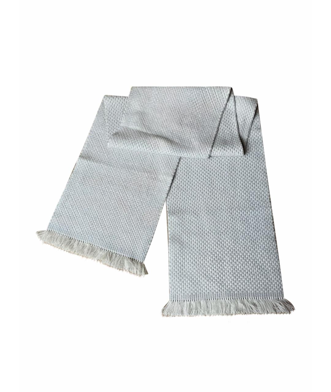 HERMES Серый кашемировый шарф, фото 1