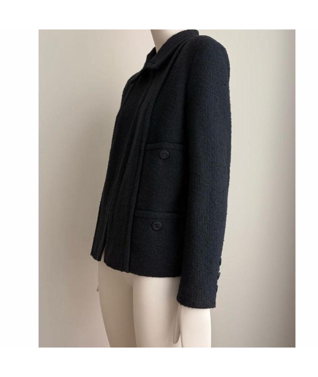 CHANEL Черный твидовый жакет/пиджак, фото 4