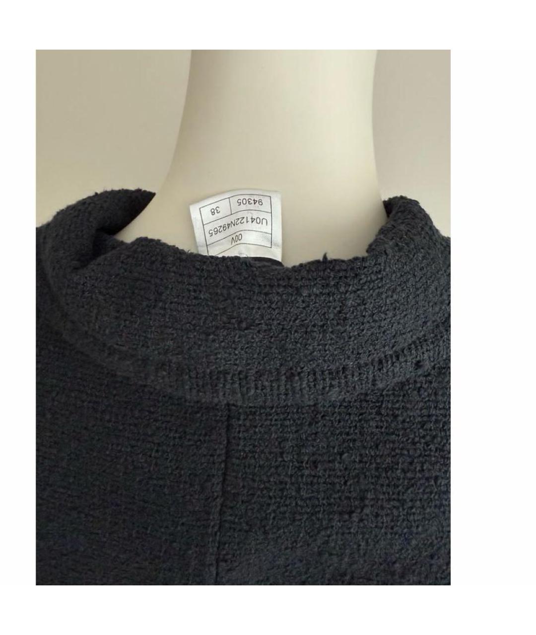 CHANEL Черный твидовый жакет/пиджак, фото 5