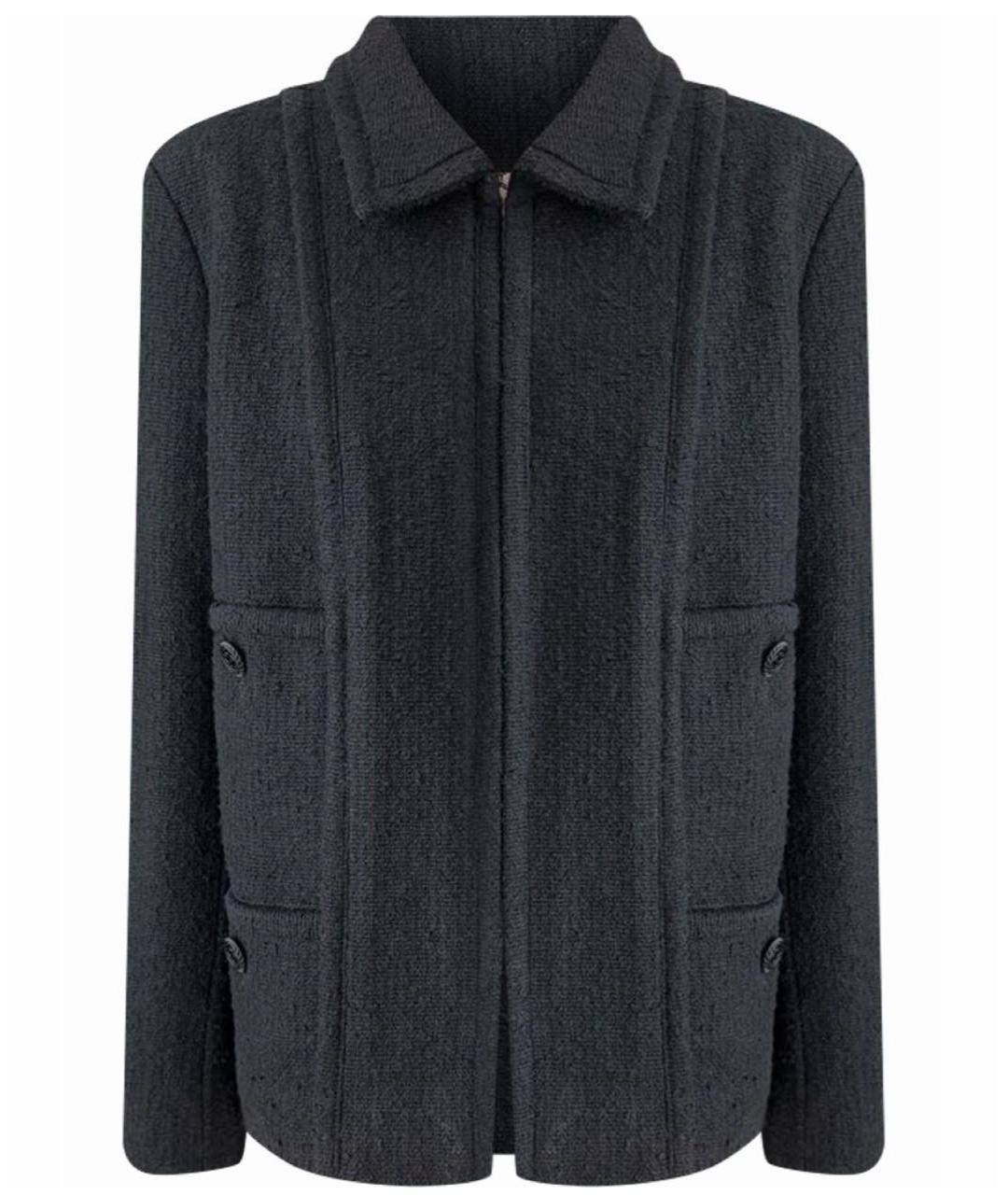 CHANEL Черный твидовый жакет/пиджак, фото 7