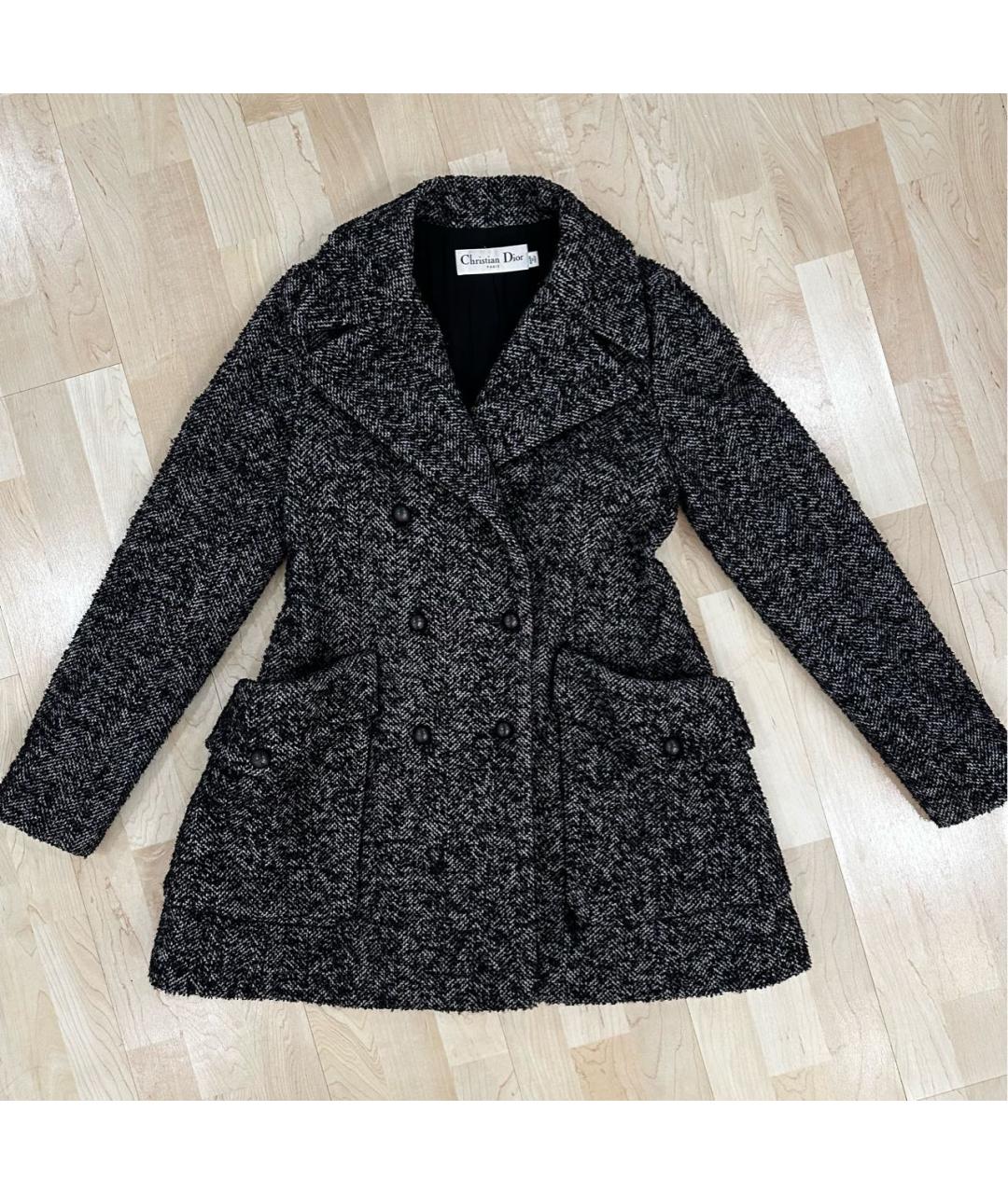 CHRISTIAN DIOR Серое шерстяное пальто, фото 2
