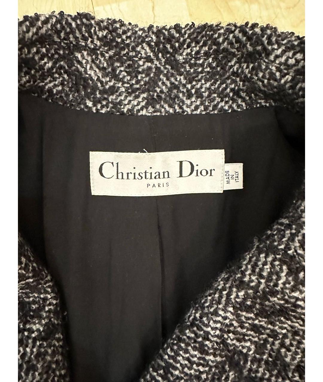 CHRISTIAN DIOR Серое шерстяное пальто, фото 4