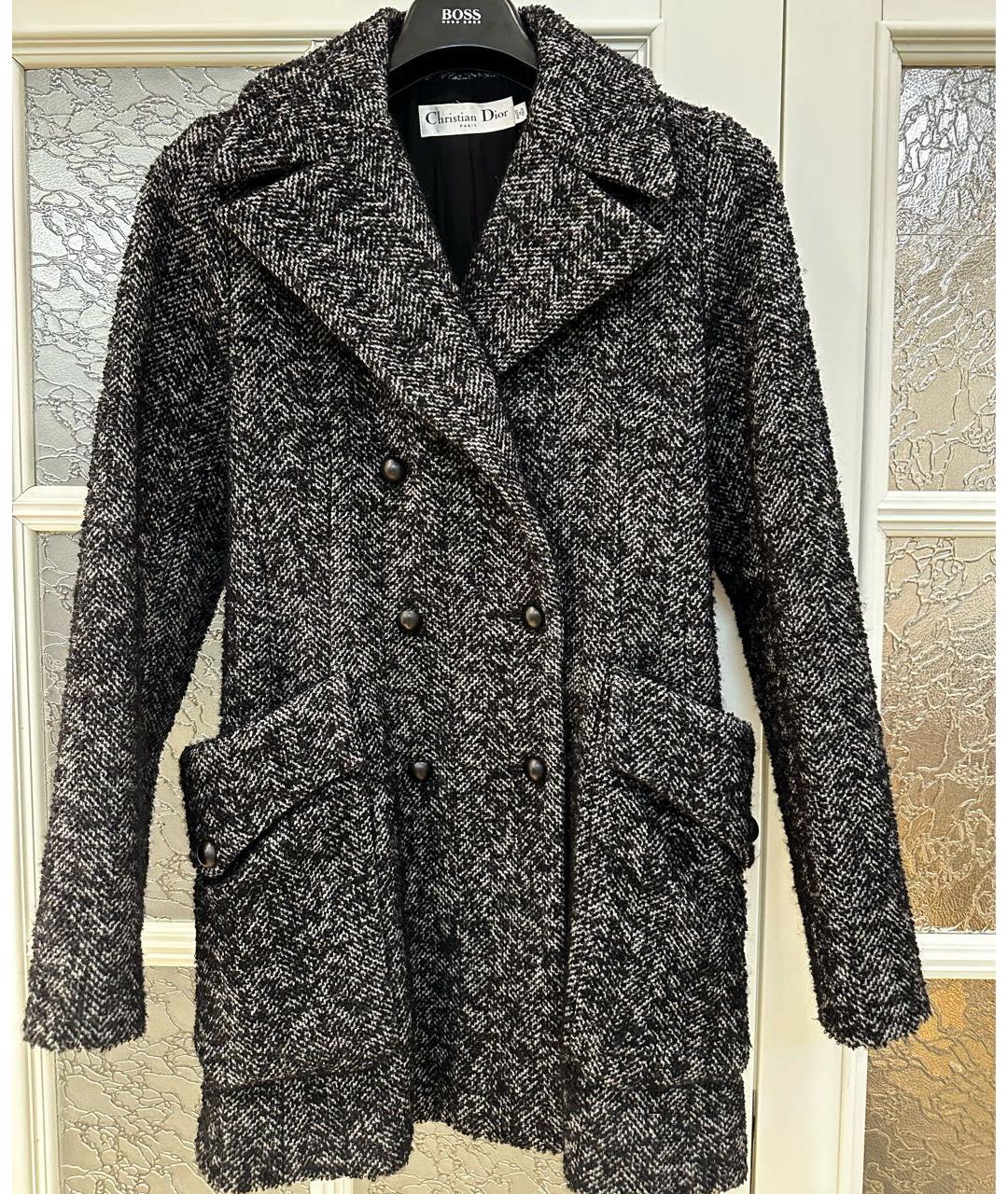 CHRISTIAN DIOR Серое шерстяное пальто, фото 8