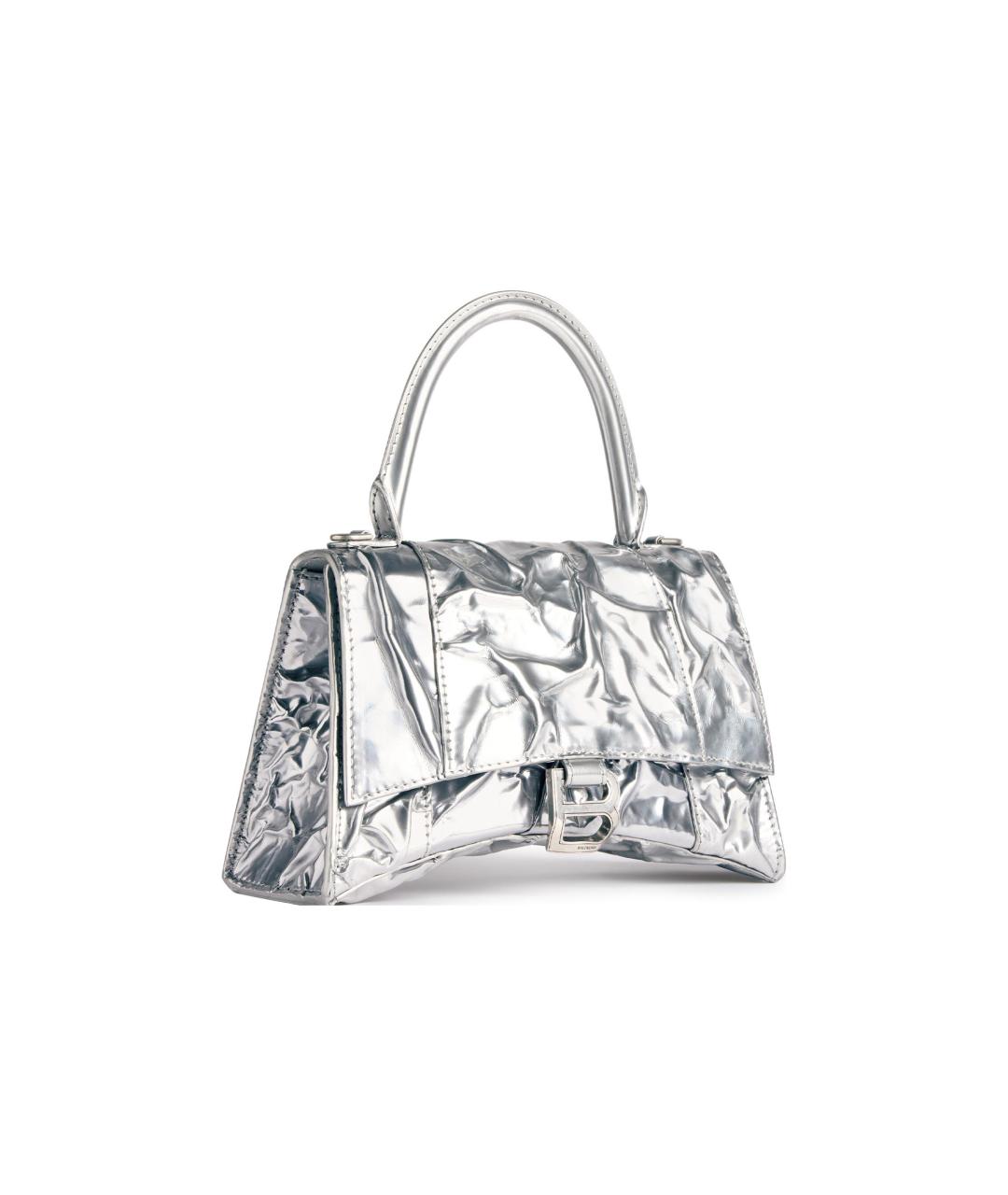 BALENCIAGA Серебряная кожаная сумка через плечо, фото 3