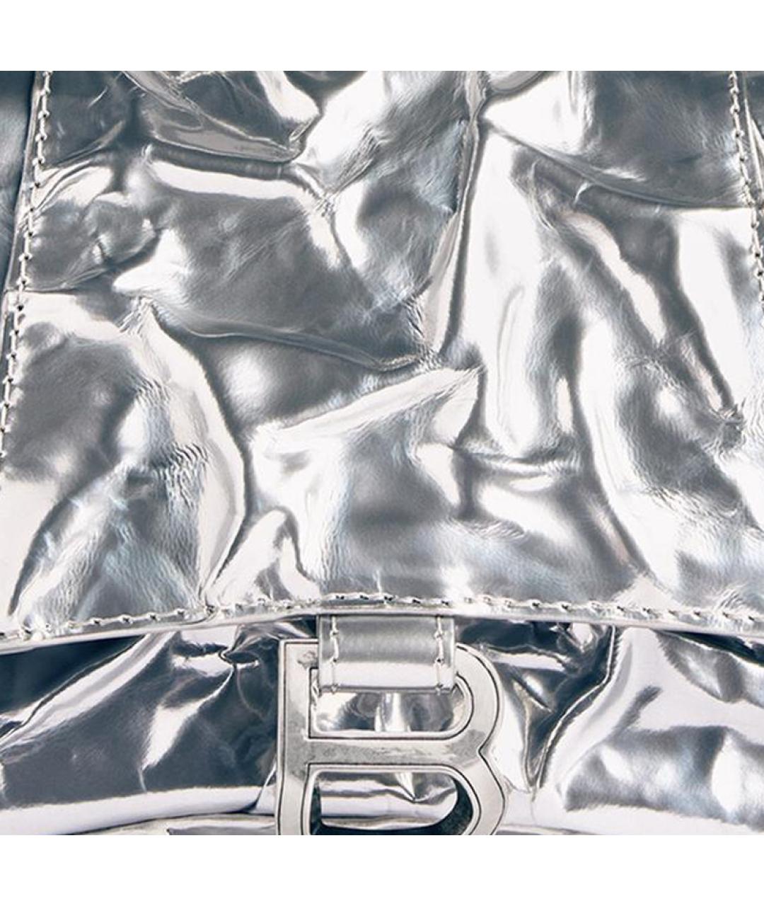 BALENCIAGA Серебряная кожаная сумка через плечо, фото 6