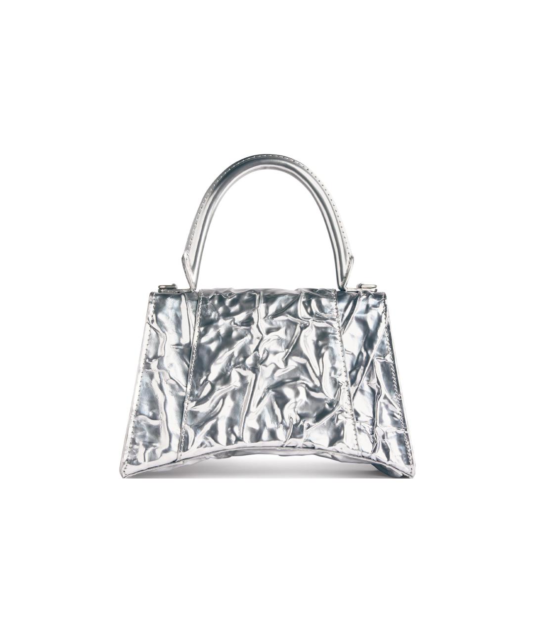 BALENCIAGA Серебряная кожаная сумка через плечо, фото 5