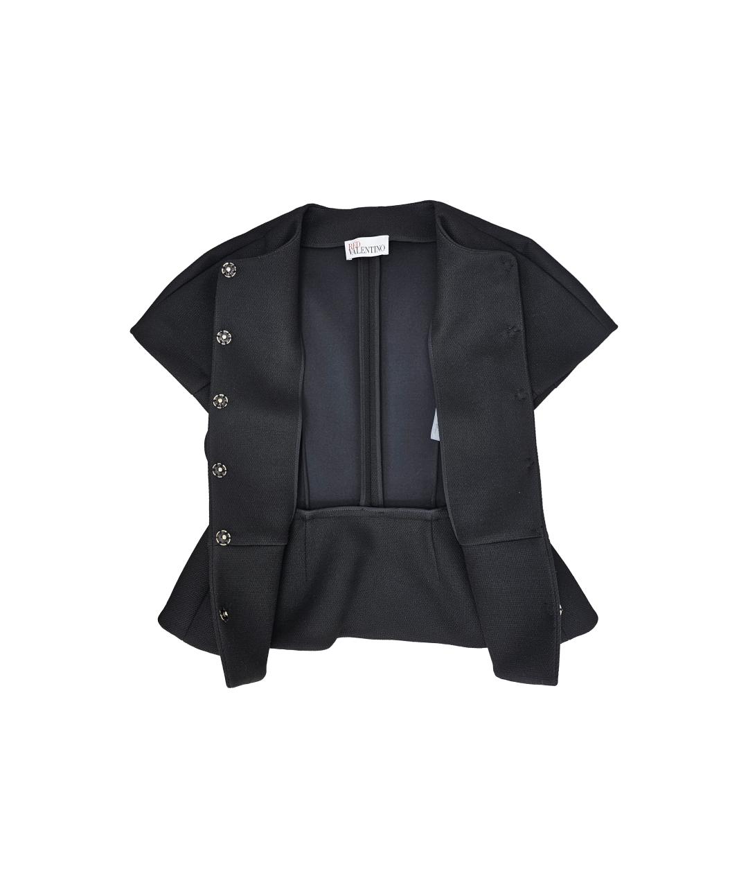RED VALENTINO Черный вискозный жакет/пиджак, фото 4