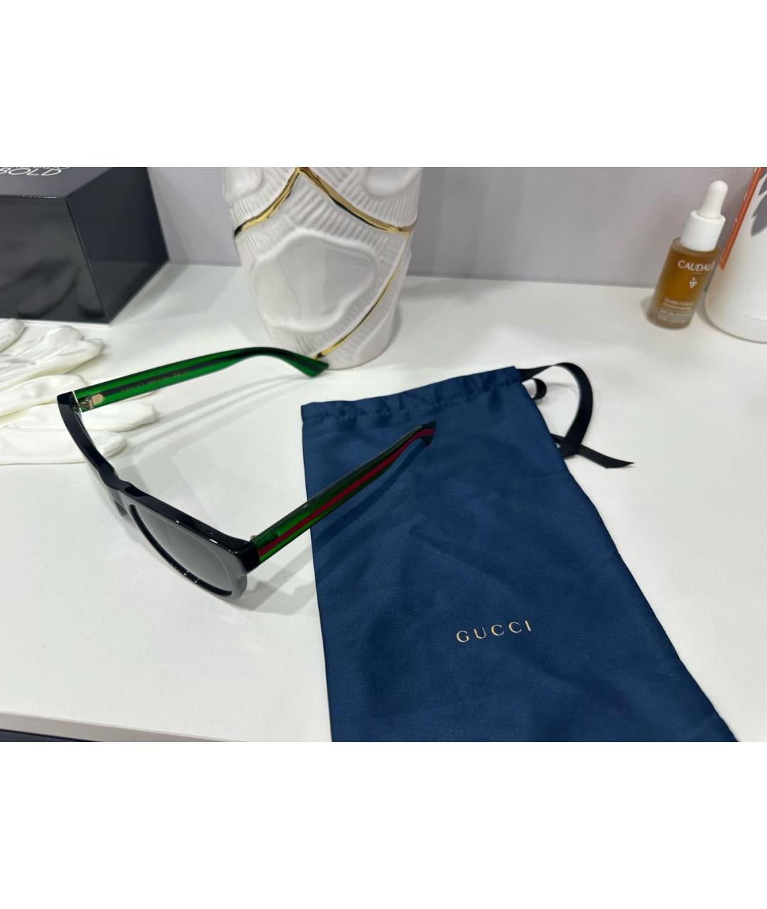 GUCCI Черные пластиковые солнцезащитные очки, фото 6