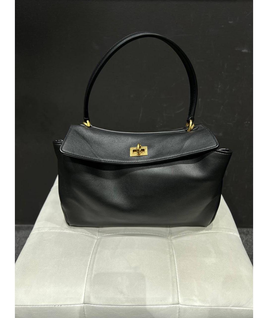 BALENCIAGA Черная кожаная сумка с короткими ручками, фото 4