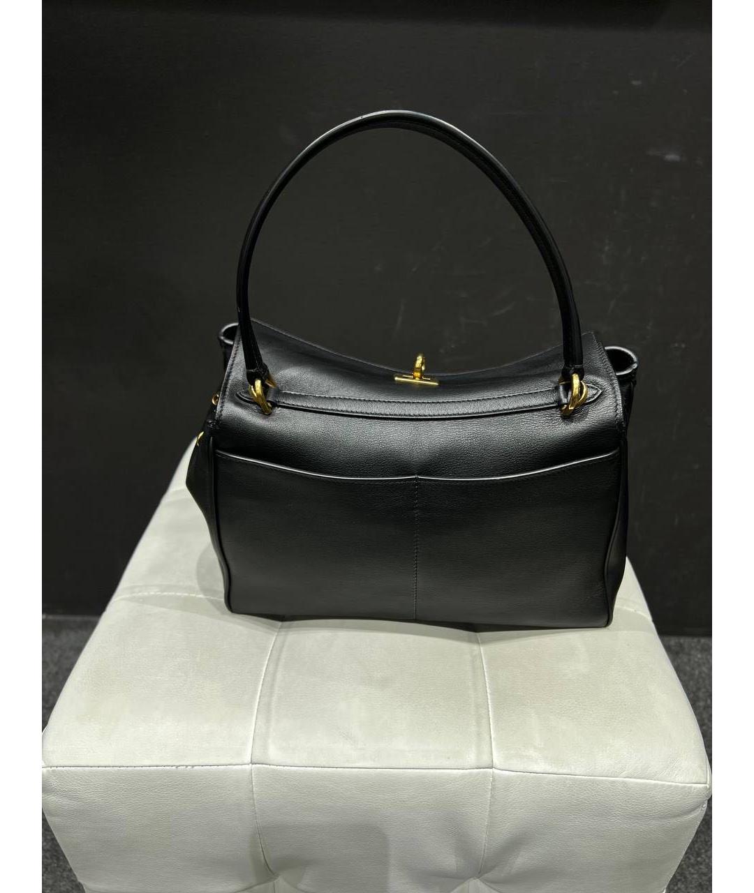 BALENCIAGA Черная кожаная сумка с короткими ручками, фото 2