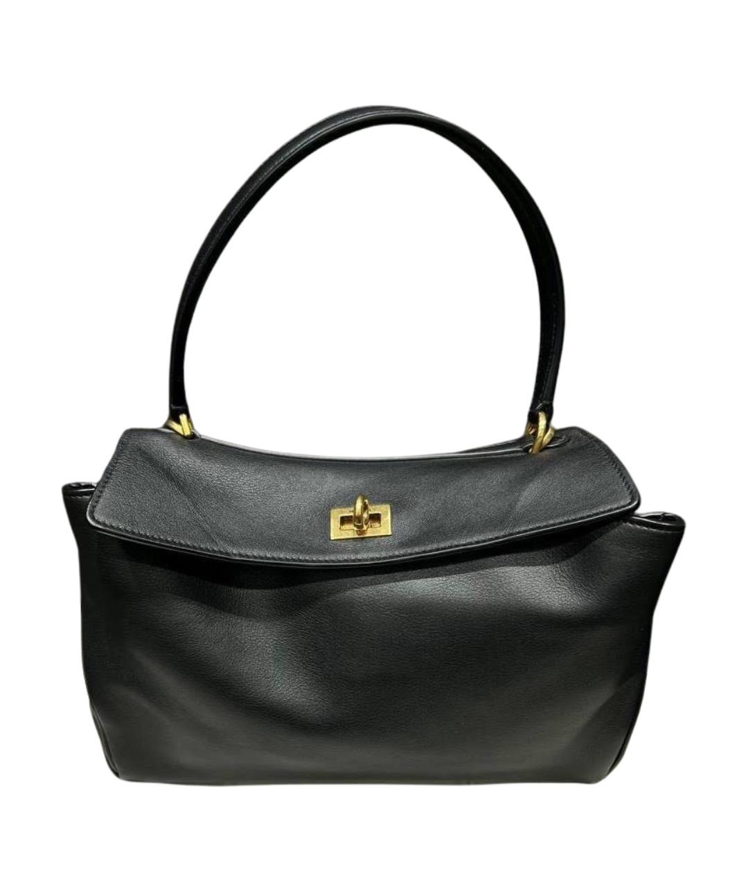 BALENCIAGA Черная кожаная сумка с короткими ручками, фото 1