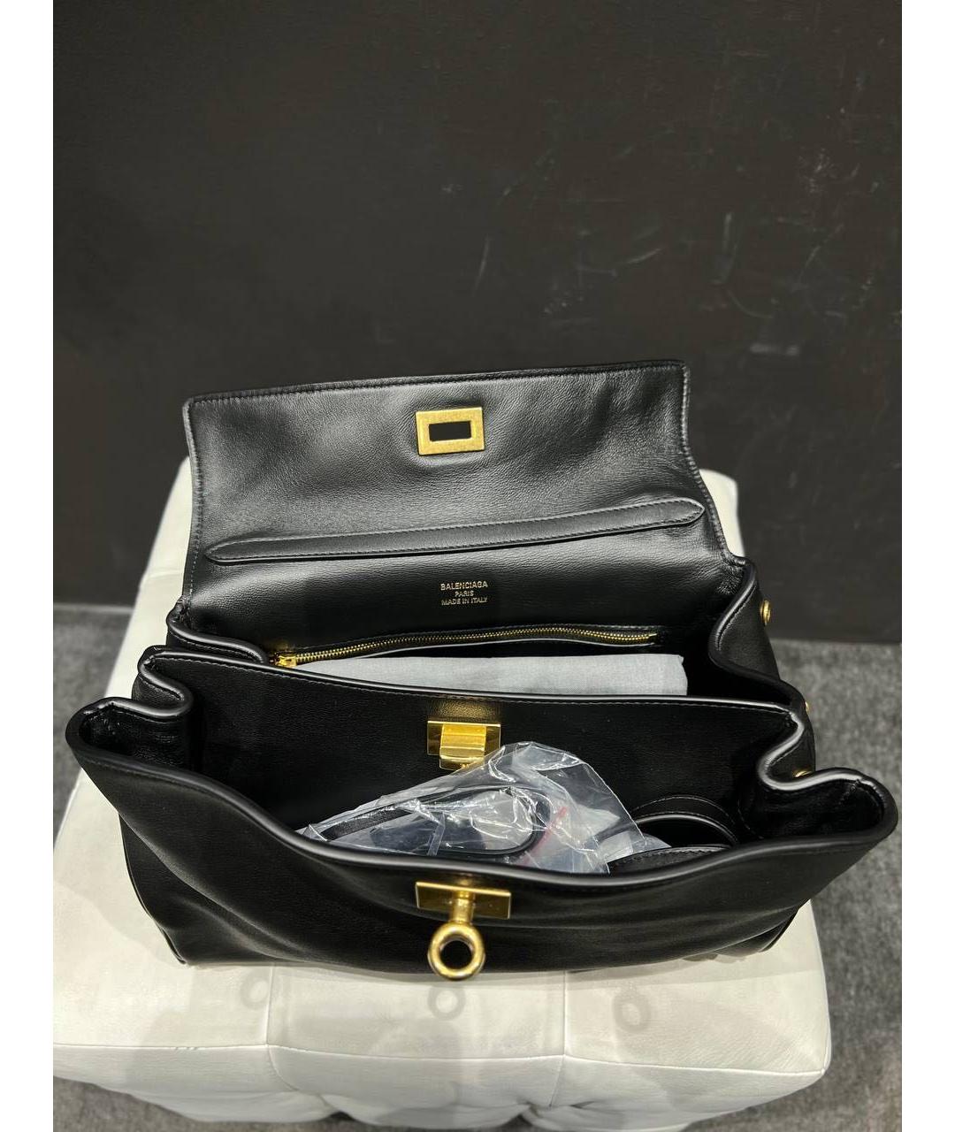 BALENCIAGA Черная кожаная сумка с короткими ручками, фото 3