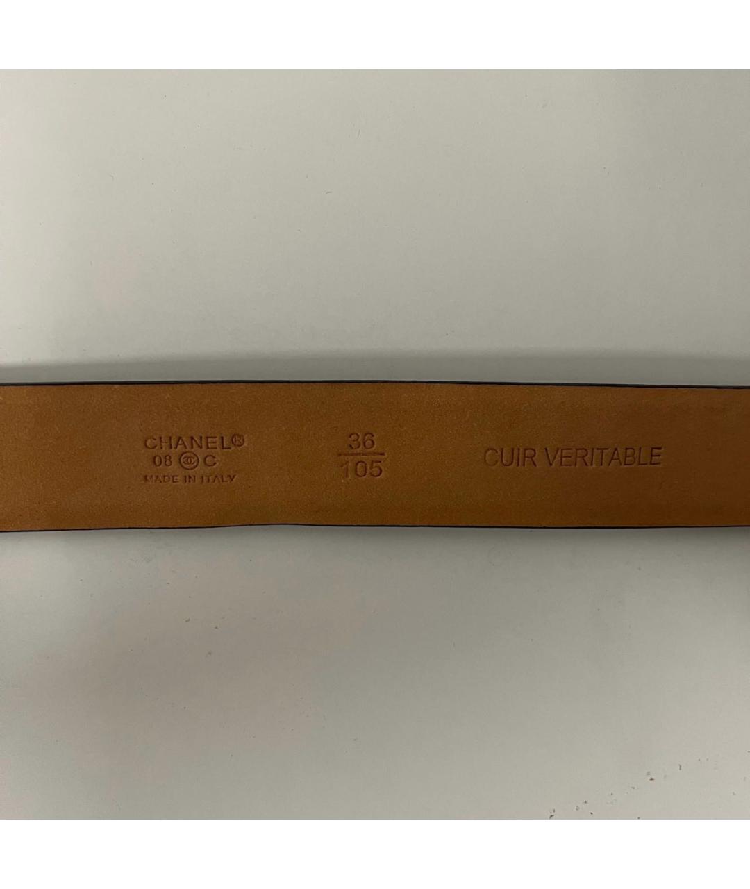 CHANEL Черный кожаный ремень, фото 5