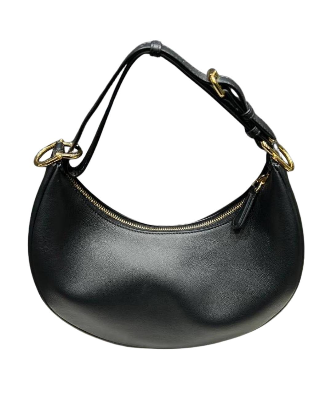 FENDI Черная кожаная сумка с короткими ручками, фото 1