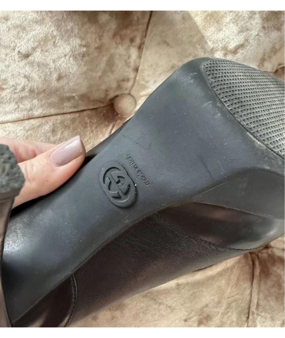 GUCCI Черные кожаные туфли, фото 3