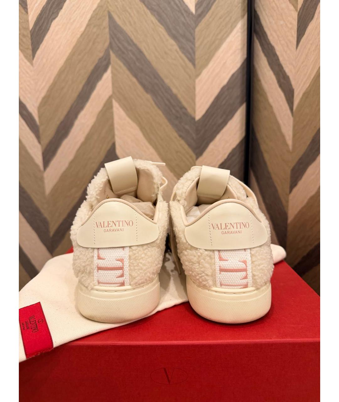 VALENTINO Бежевые кожаные кеды, фото 4