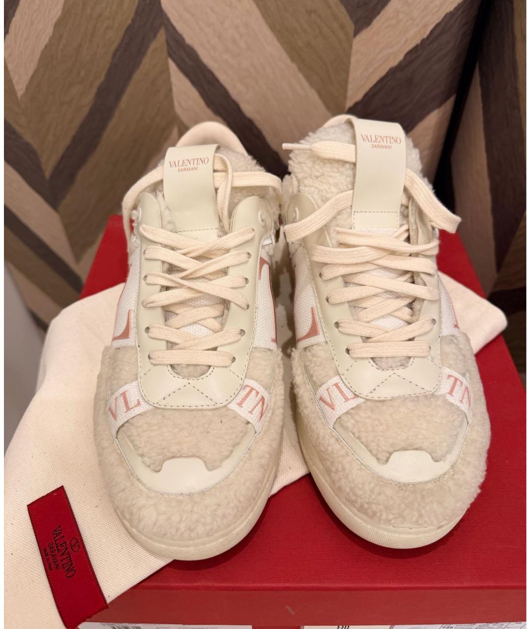 VALENTINO Бежевые кожаные кеды, фото 2