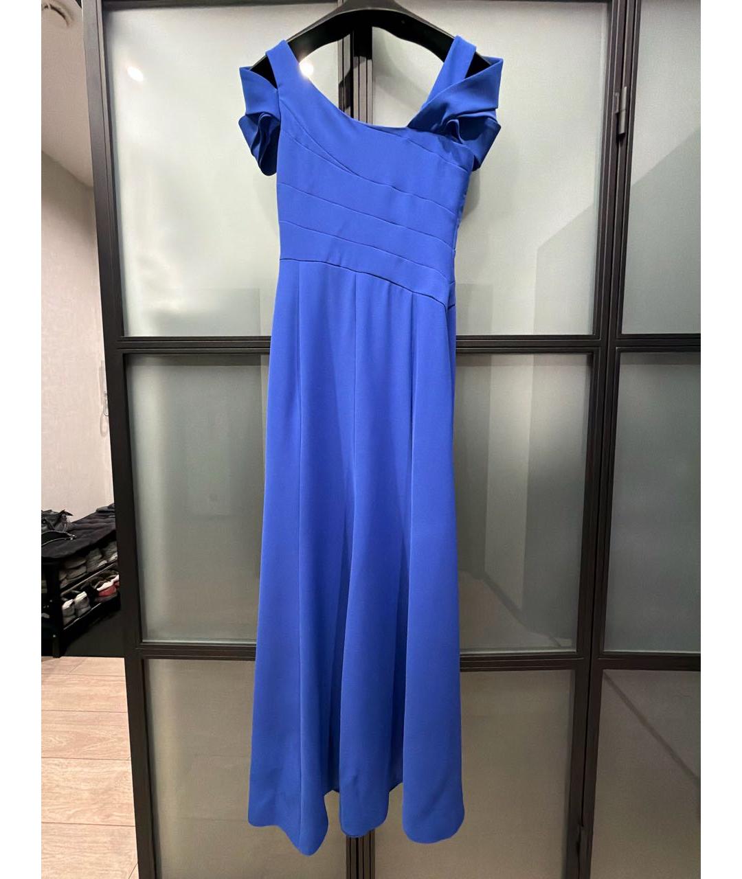 ARMANI COLLEZIONI Синее полиэстеровое вечернее платье, фото 2