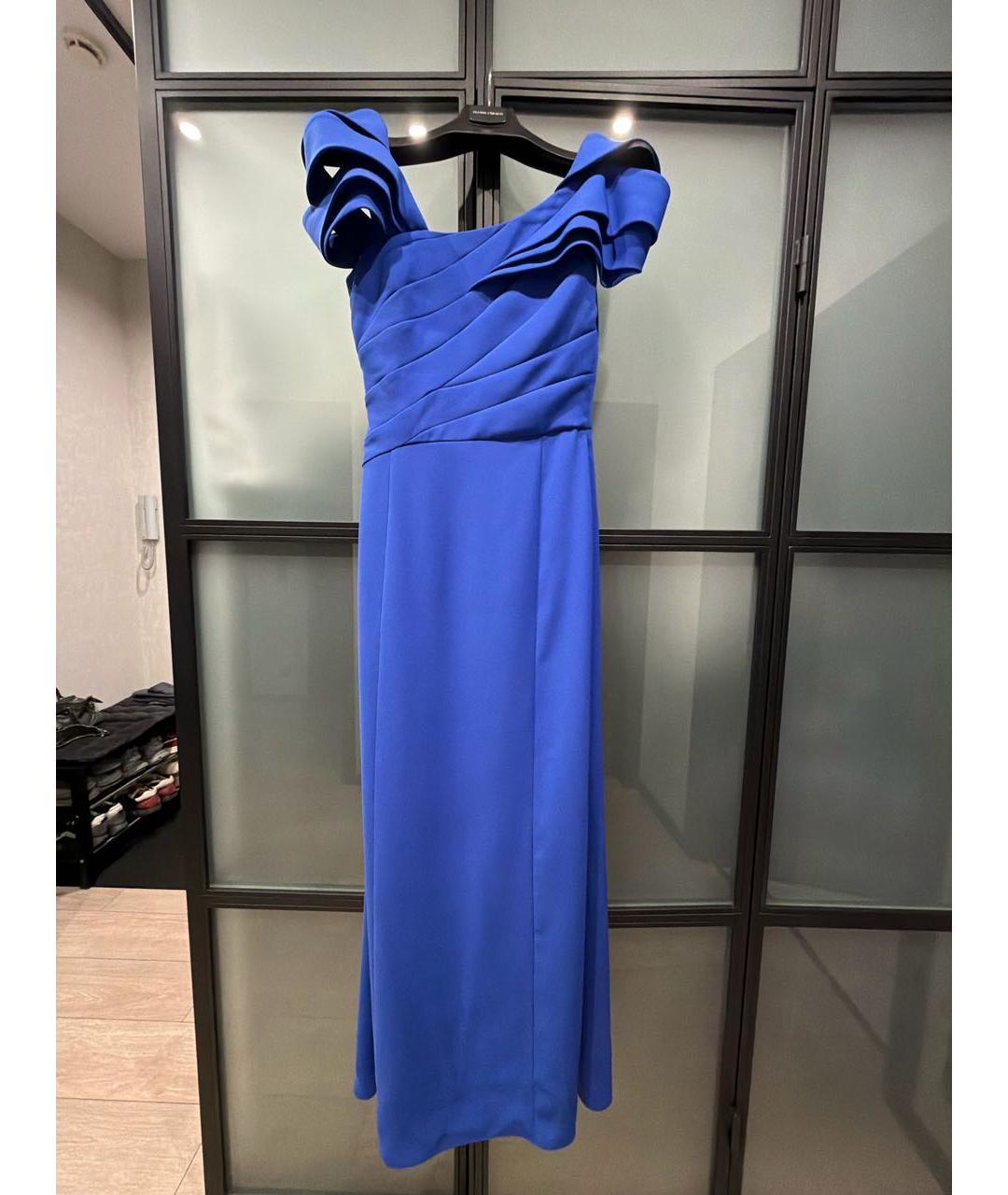 ARMANI COLLEZIONI Синее полиэстеровое вечернее платье, фото 6