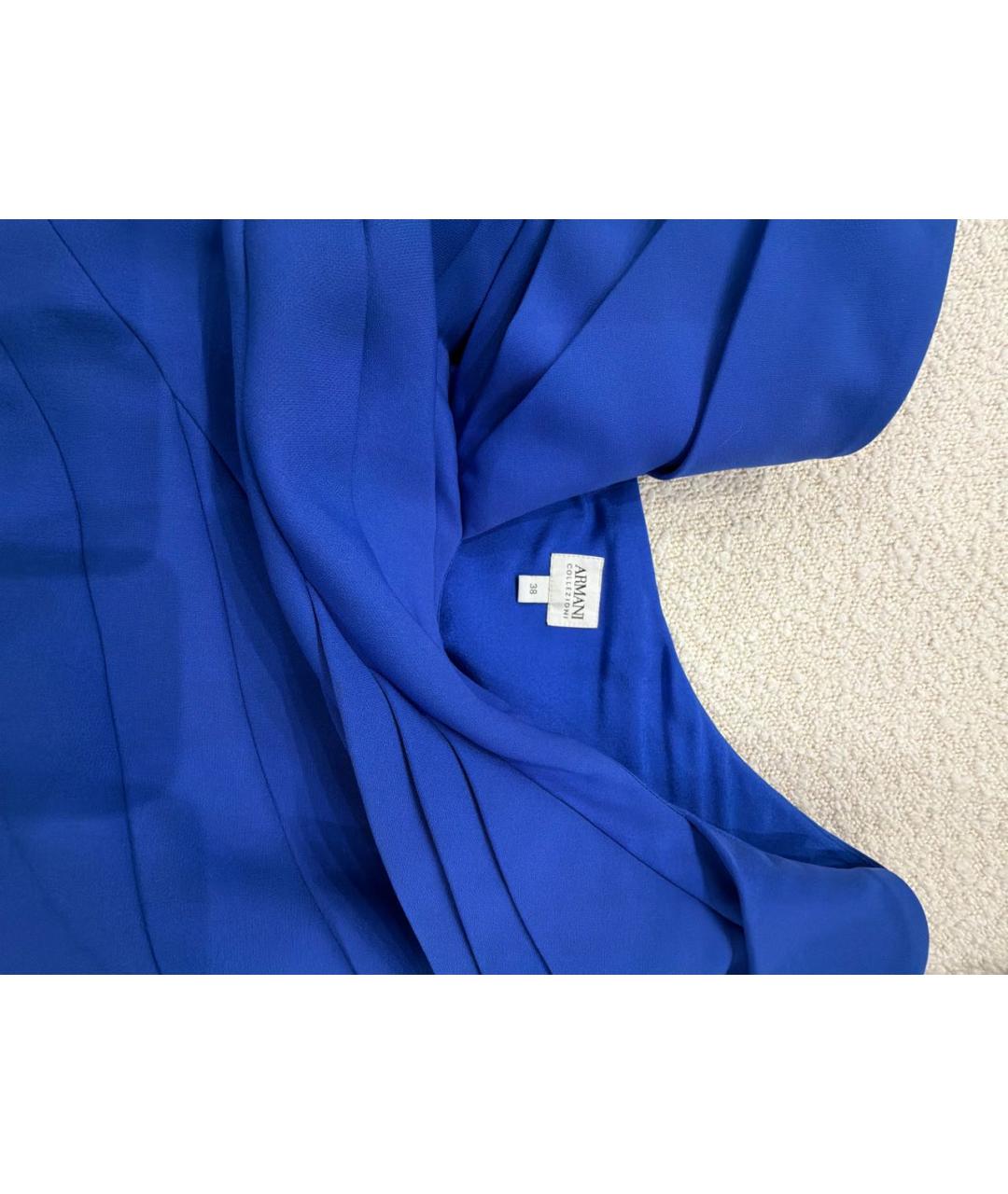 ARMANI COLLEZIONI Синее полиэстеровое вечернее платье, фото 3
