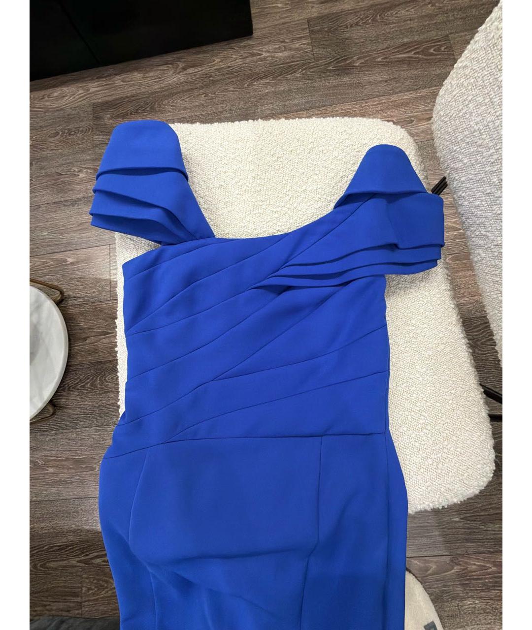 ARMANI COLLEZIONI Синее полиэстеровое вечернее платье, фото 4