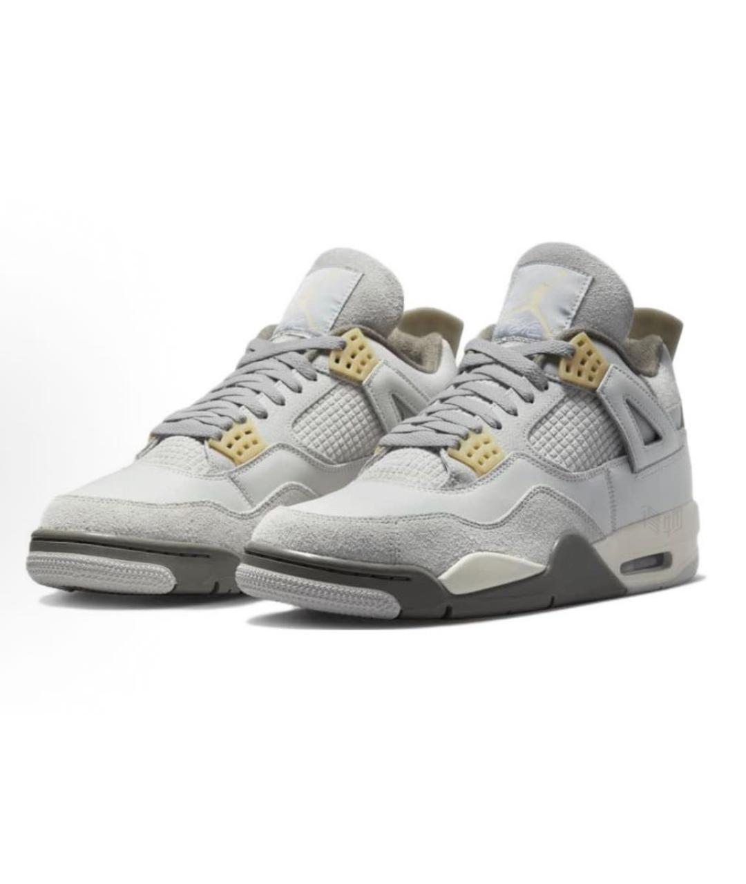 JORDAN Серые текстильные высокие кроссовки / кеды, фото 3