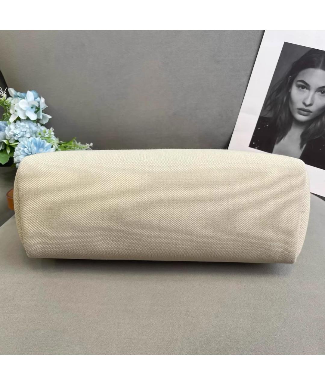 HERMES Бежевая тканевая сумка через плечо, фото 7