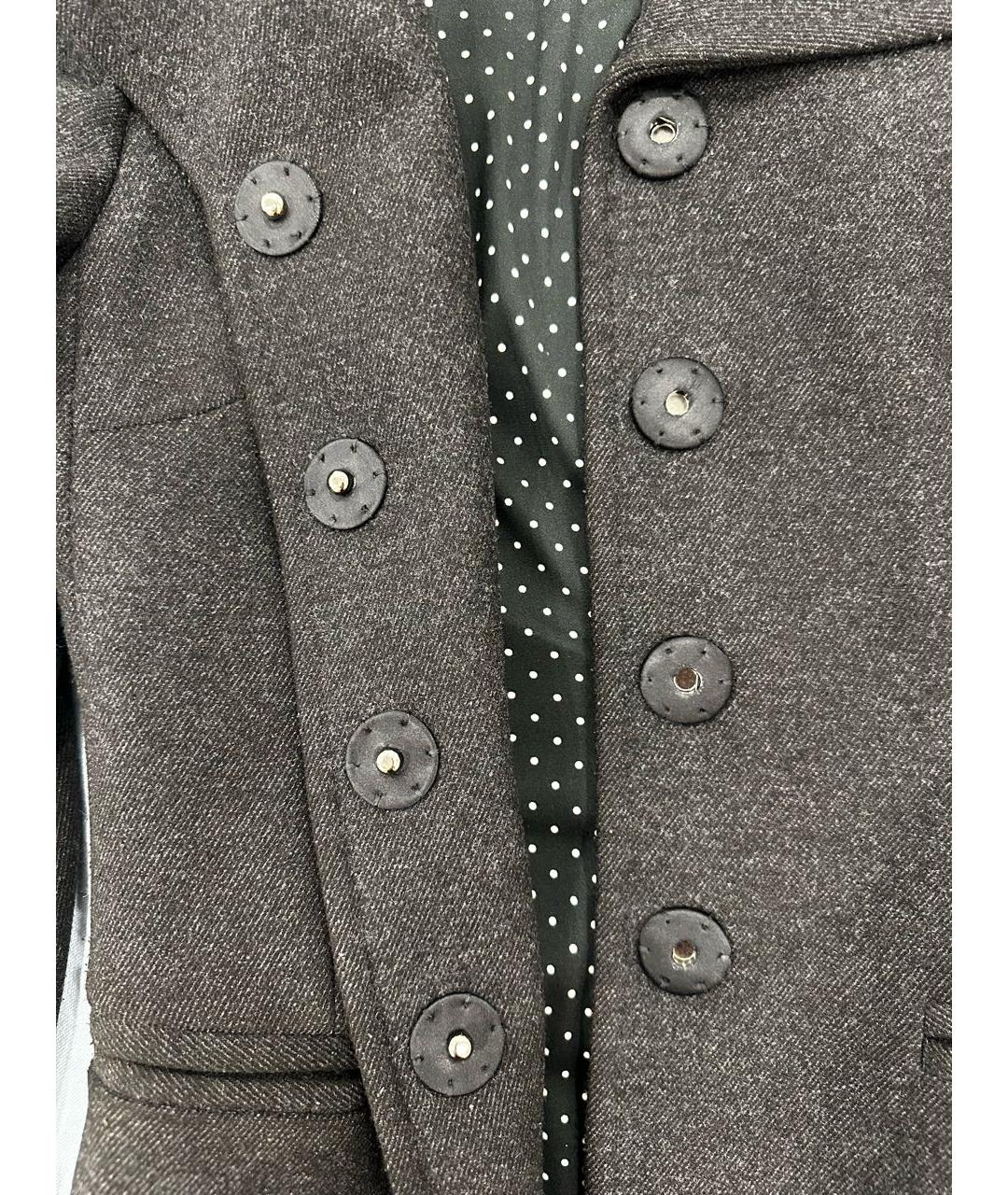 DOLCE&GABBANA Серое шерстяное пальто, фото 5
