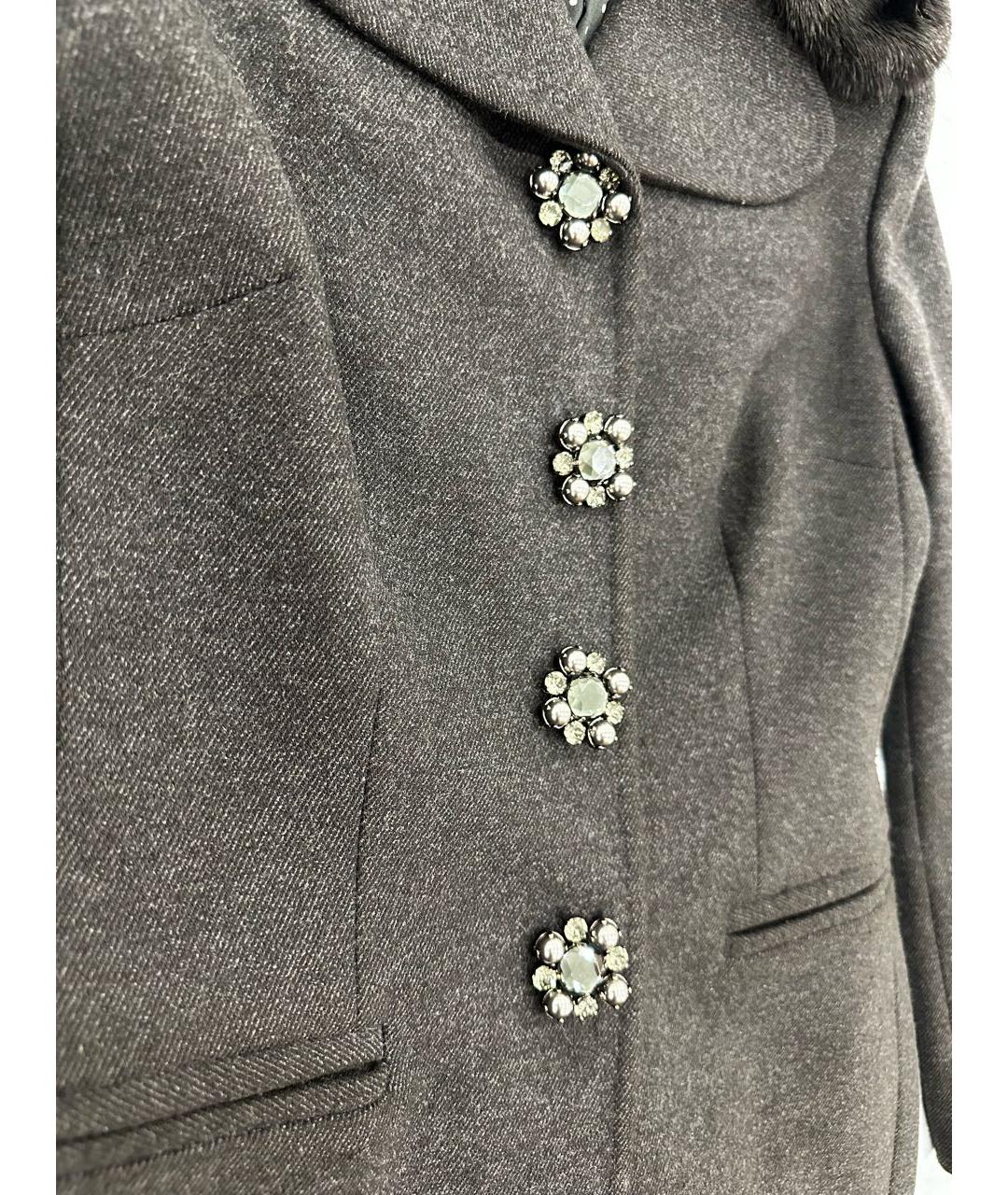 DOLCE&GABBANA Серое шерстяное пальто, фото 7