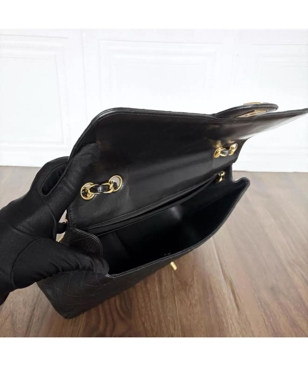 CHANEL Черная кожаная сумка через плечо, фото 6