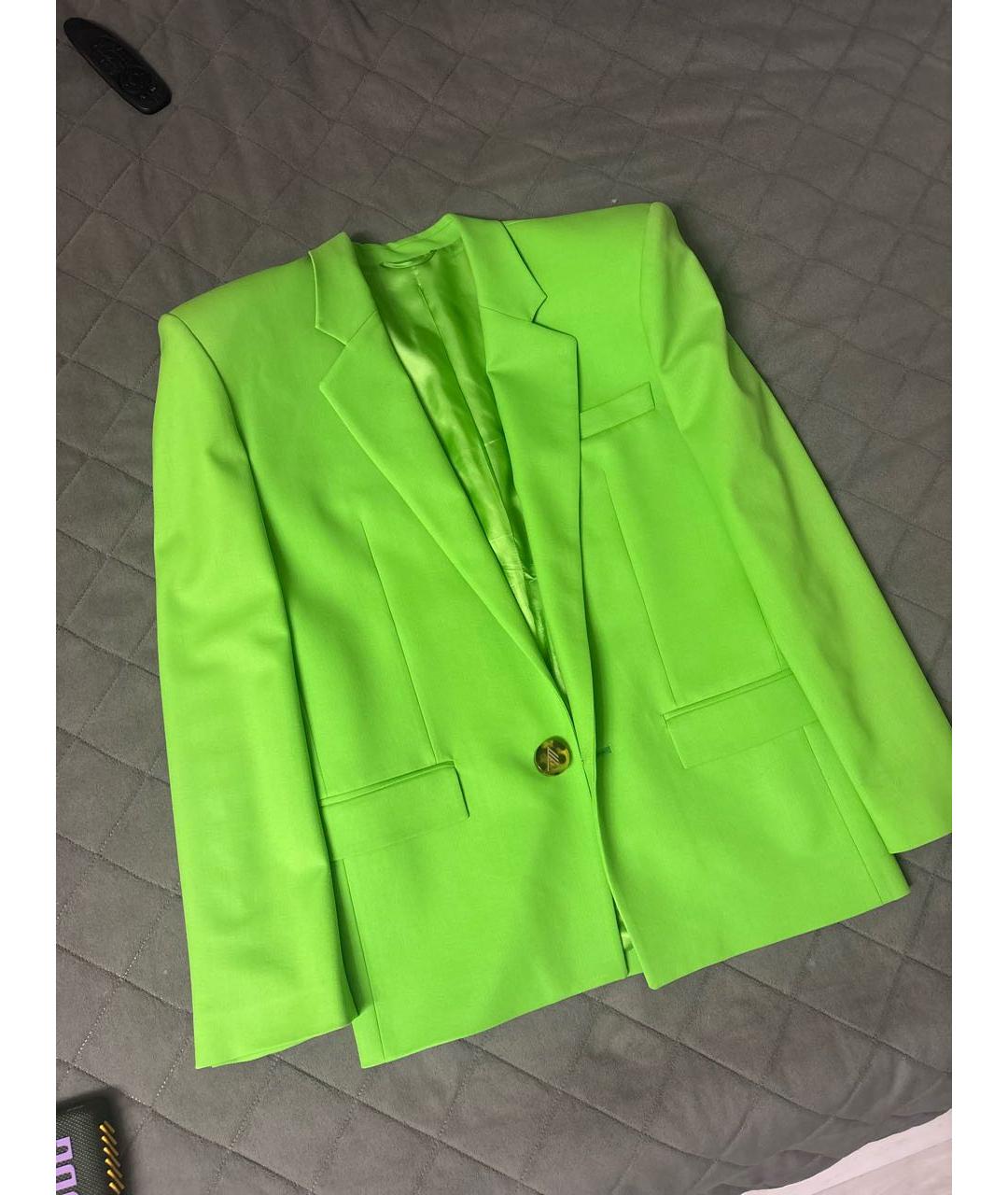 THE ATTICO Салатовый шерстяной костюм с брюками, фото 7