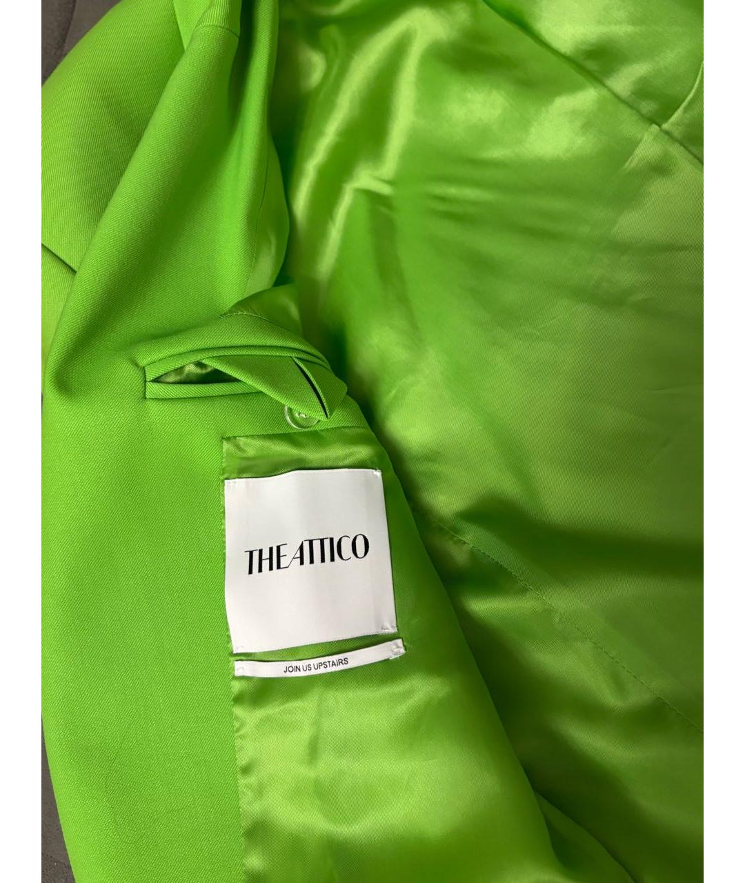 THE ATTICO Салатовый шерстяной костюм с брюками, фото 4