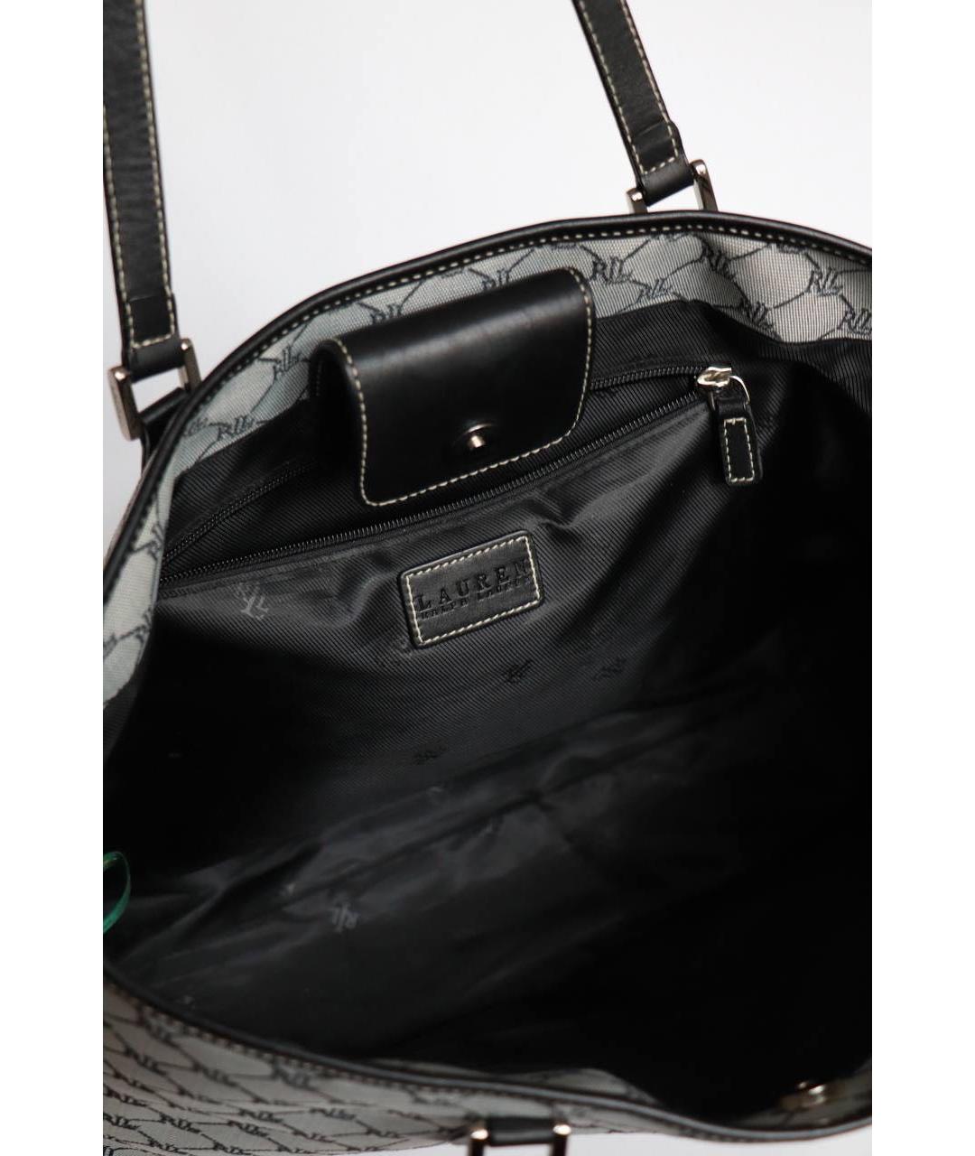 RALPH LAUREN Серая жаккардовая сумка тоут, фото 2