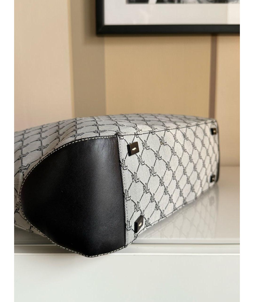 RALPH LAUREN Серая жаккардовая сумка тоут, фото 5