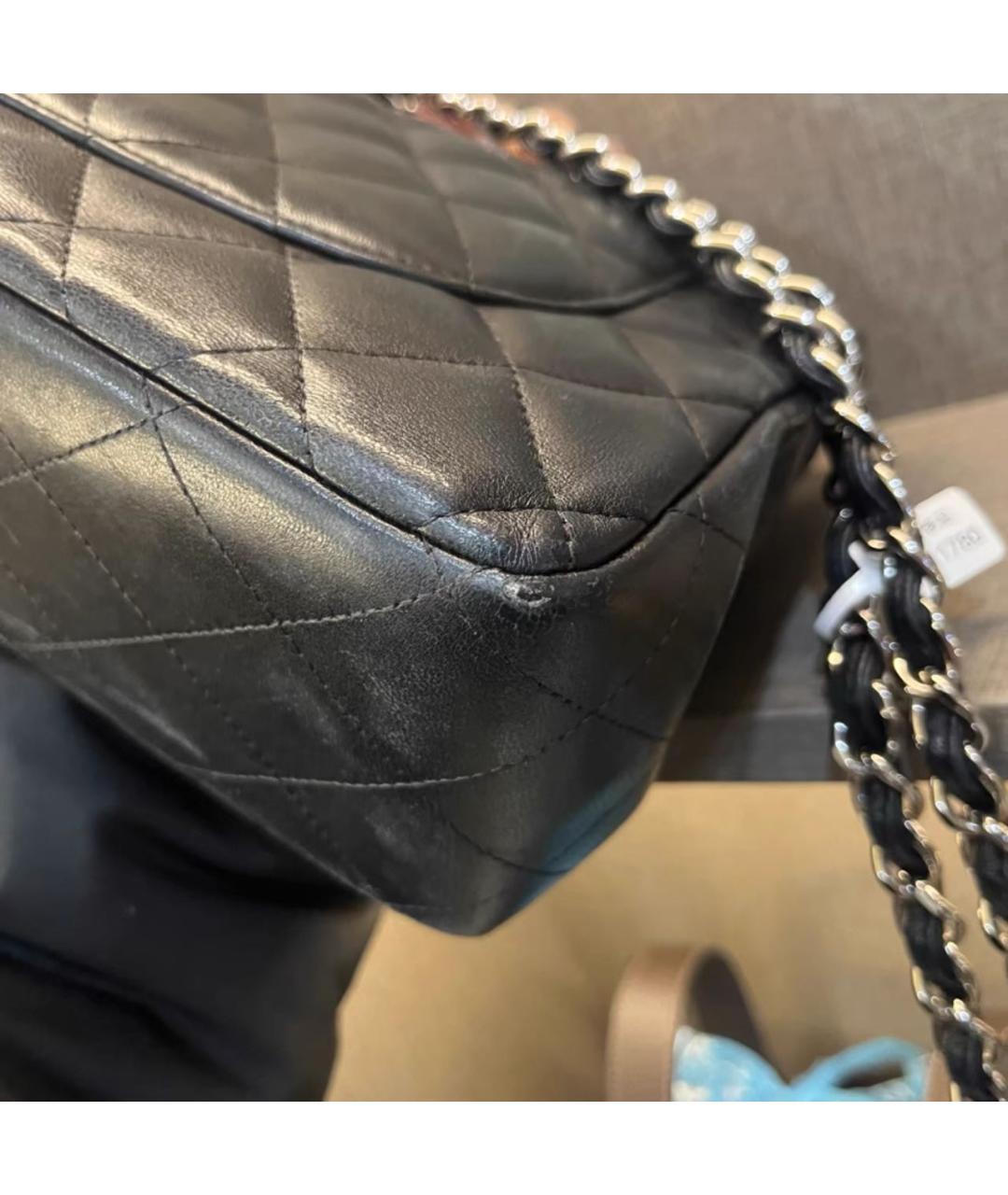 CHANEL Черная кожаная сумка через плечо, фото 7