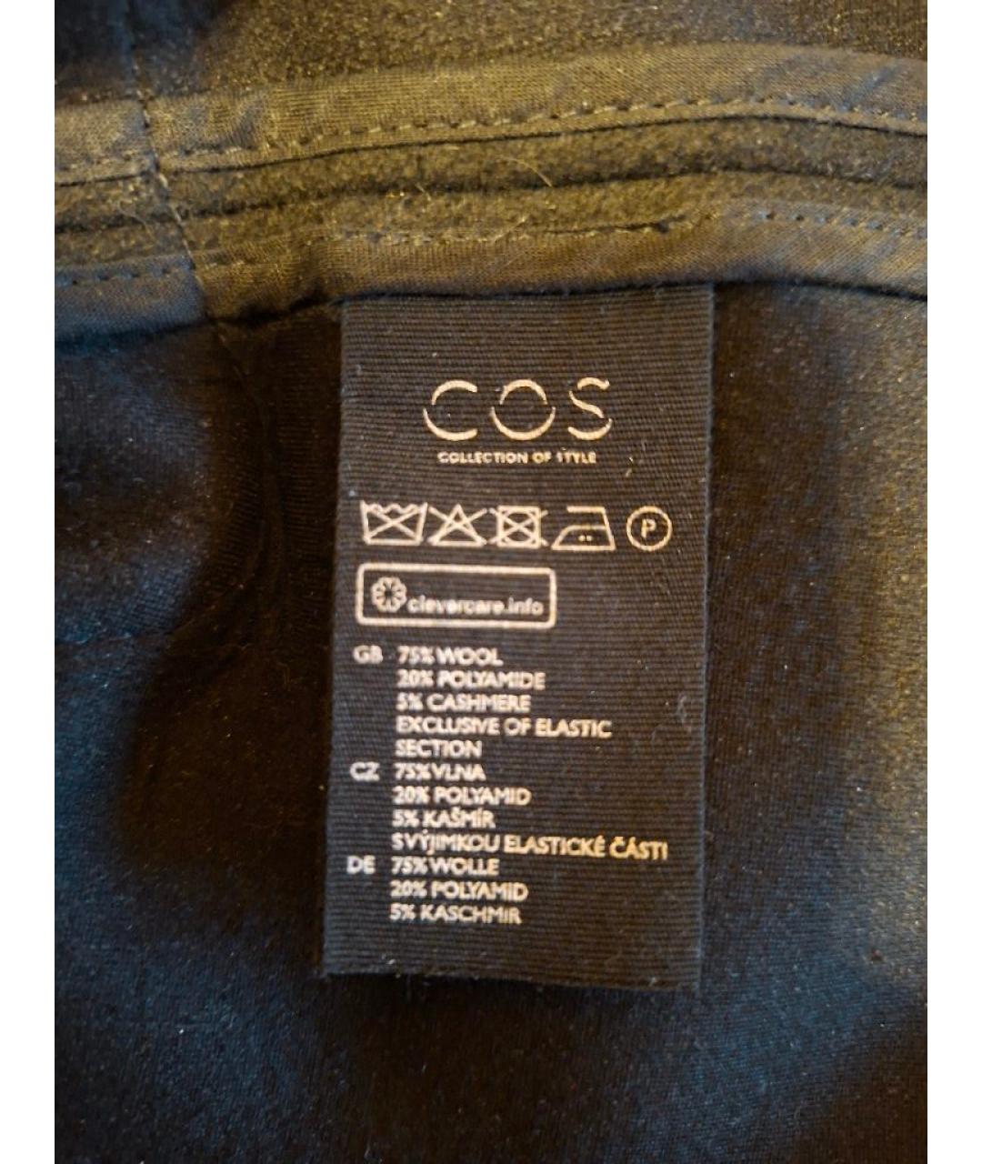 COS Черная шерстяная юбка мини, фото 5