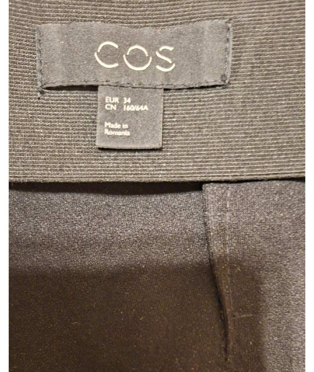 COS Черная шерстяная юбка мини, фото 3