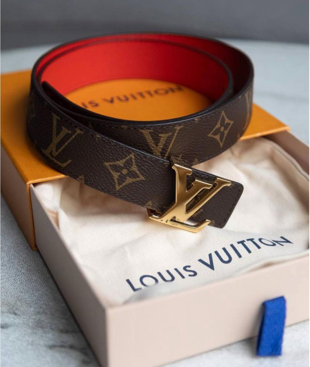 LOUIS VUITTON Красный кожаный ремень, фото 3