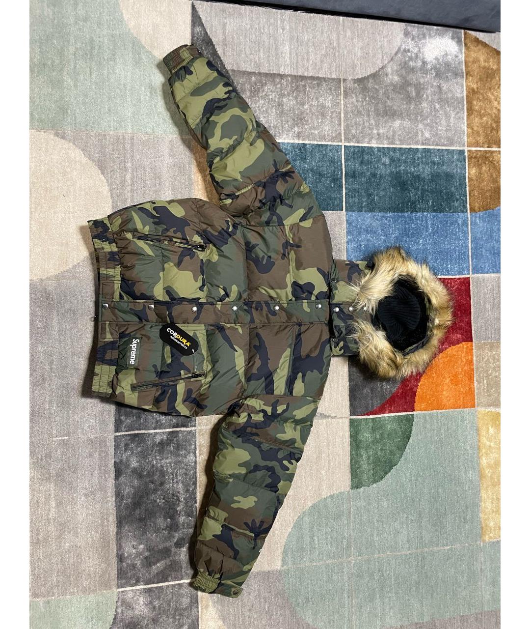 SUPREME Зеленый полиэстеровый пуховик, фото 8