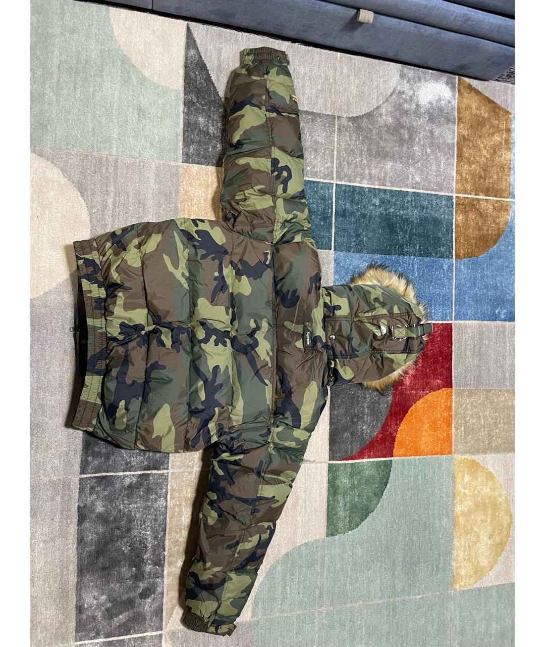 SUPREME Зеленый полиэстеровый пуховик, фото 2