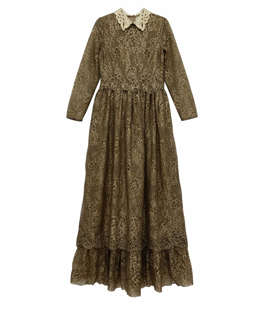 VALENTINO Золотое кружевное вечернее платье, фото 1
