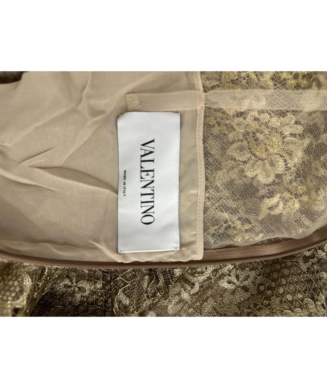 VALENTINO Золотое кружевное вечернее платье, фото 6