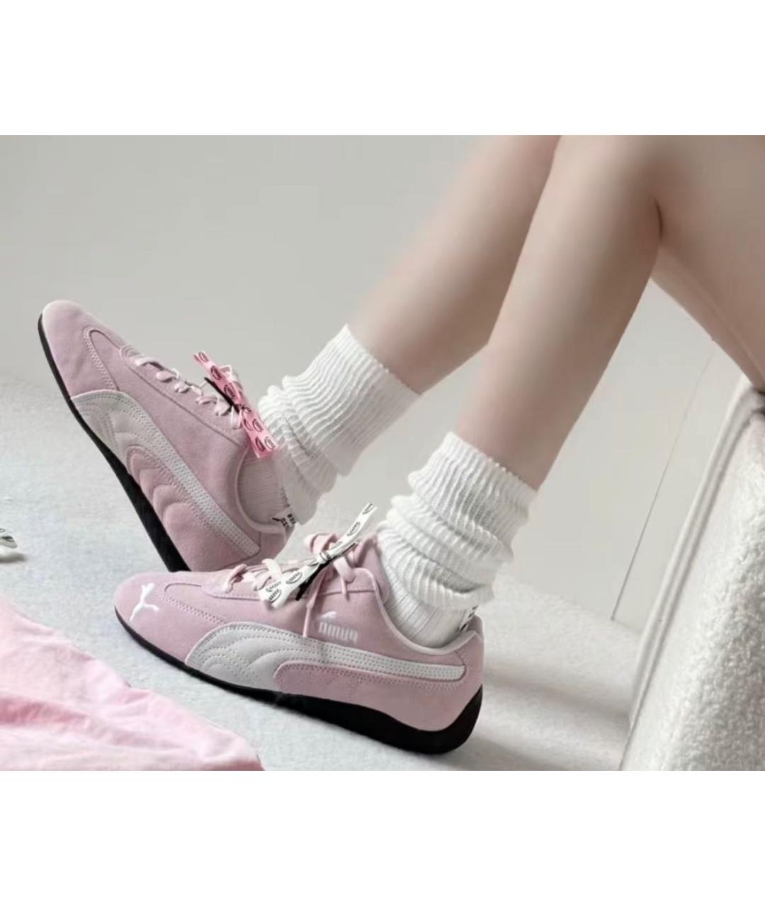 PUMA Розовые замшевые кроссовки, фото 4