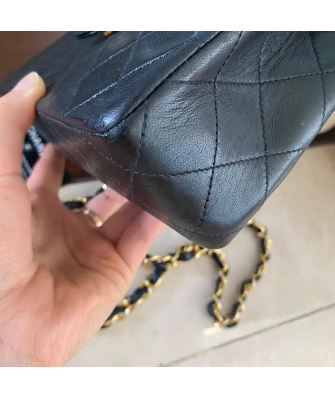 CHANEL Черная кожаная сумка через плечо, фото 6