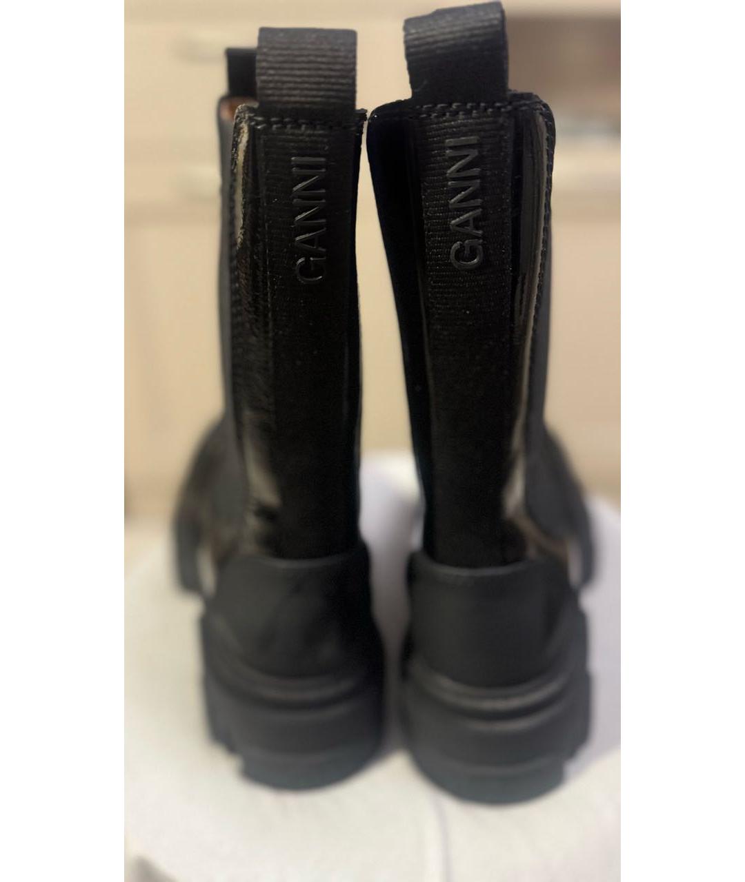 GANNI Черные ботинки из лакированной кожи, фото 4